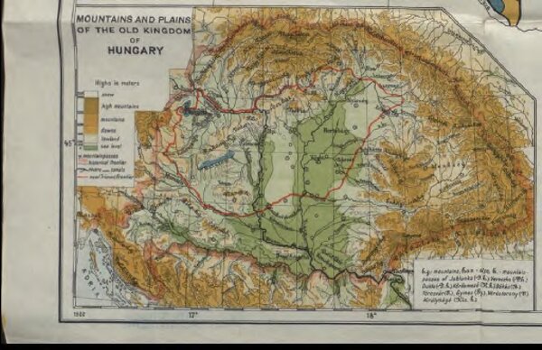 Mountains and plains of the old kingdom of Hungary [Nebenkarte]