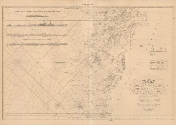 Museumskart 217-1 Kart over den Norske Kyst fra Lekøe til Dønnæsøe