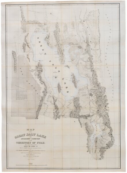 Map of the Great Salt Lake And Adjacent Country in the Territory Of Utah. Surveyed in 1849 and 1850...