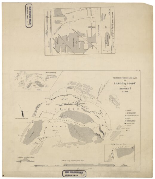 Geologiske kart 4cd: c. Langø og Gomø i Kragerø d. Morefjær og Aslak Gruber i Næskilen