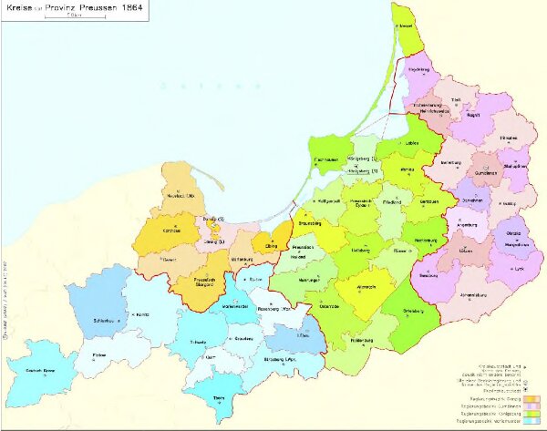 Kreise der Provinz Preußen 1864