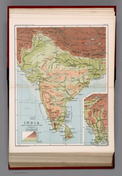 India : Land surface elevation. Plate 3
