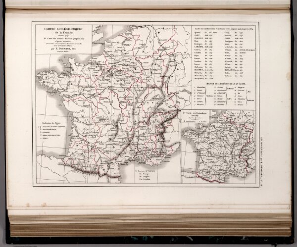 57, 58.  Cartes Ecclesiastiques de la France avant 1789.  Cartes Ecclesiastiques en 1789.