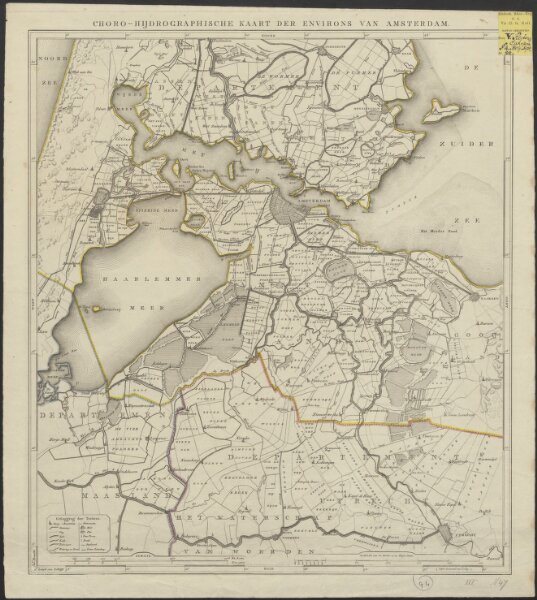 Choro-hijdrographische kaart der environs van Amsterdam.