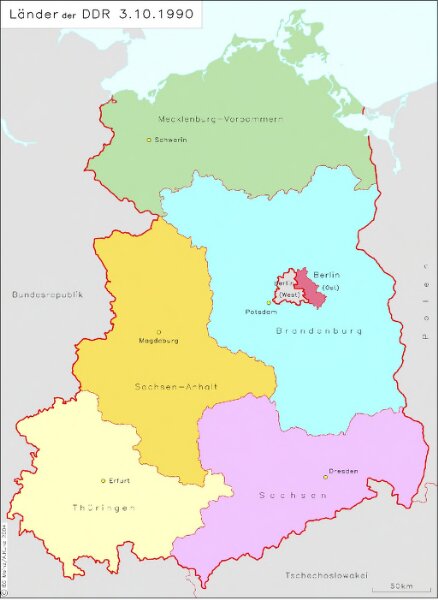 Länder der DDR 3.10.1990