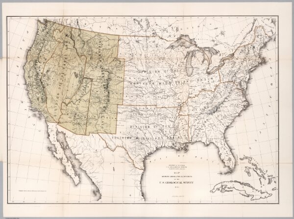 Map Showing Geographical Divisions of the U.S. Geological Survey, 1880