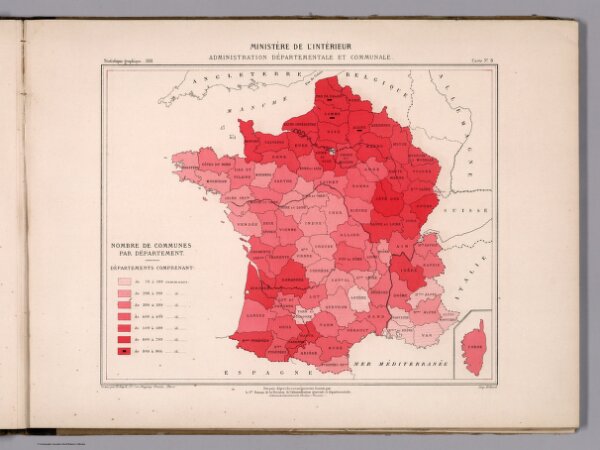 Nombre de communes par departement. Carte No. 3