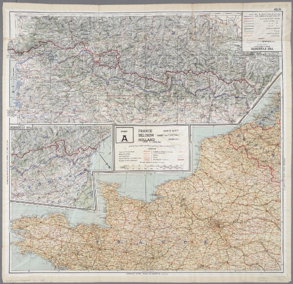 43 Sheet A, uit: France (North West), Belgium (West and Central), Holland (part of) ; France (South West), Spain (North)