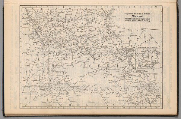 (Continues) Railway Distance Map of the State of Missouri