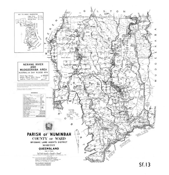 Flood map of Nerang River and Mudgeeraba area Sf13