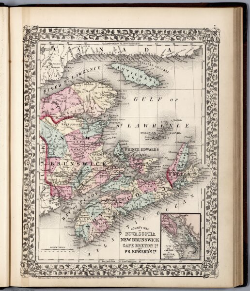 County map of Nova Scotia, New Brunswick, Cape Breton Id. and Pr. Edward's Id.