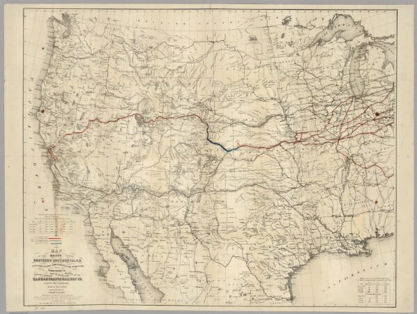 Map Of The Route Of The Southern Continental Rail Road