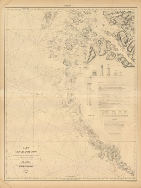 Museumskart 217-29: Kart over Den Norske Kyst fra Ekersund til Stavanger og Hvidingsø-fyr