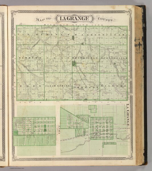 Map of Lagrange County (with) La Grange, Lima.