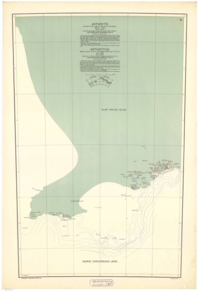 Spesielle kart nr 84j: Kart over ""Antarktis"" - Ingrid Christensen land"