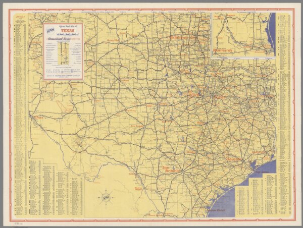 Official Road Map of Texas.  Streamlined Series.