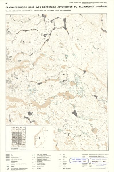 Geologisk kart 123: Glasialgeologisk kart over sørøstlige Jotunheimen og tilgrensende områder