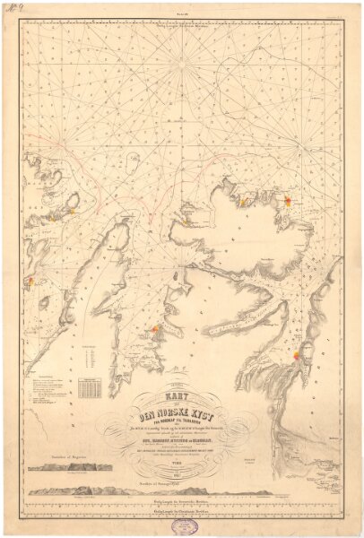 Museumskart 19 kart over den Norske kyst fra Nordkapp til Tanahorn