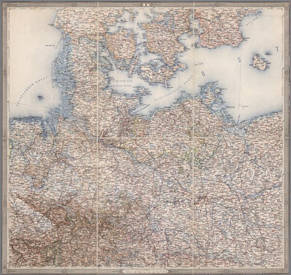 II, uit: General-Karte von Mittel-Europa in 12 Blättern, im Masse 1:1.200.000 / entworfen, bearb. und hrsg. von Josef Schlacher