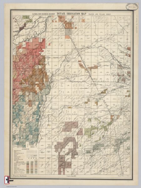 Traver and Tulare Sheet.  Detail Irrigation Map.