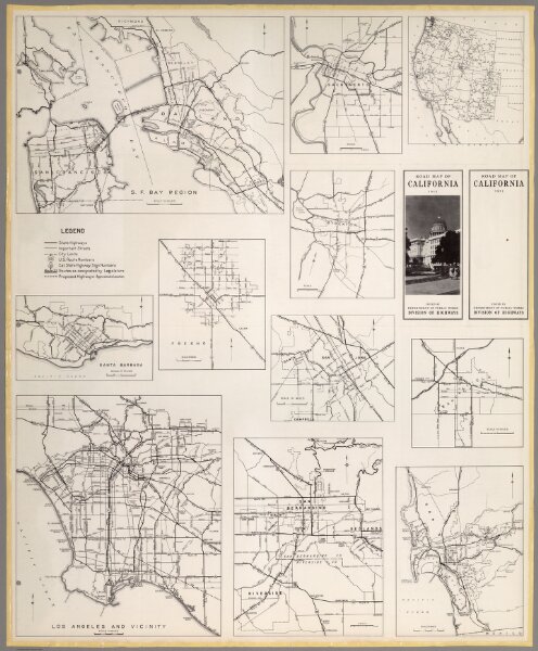 (Verso)  Road Map of the State of California, 1953.