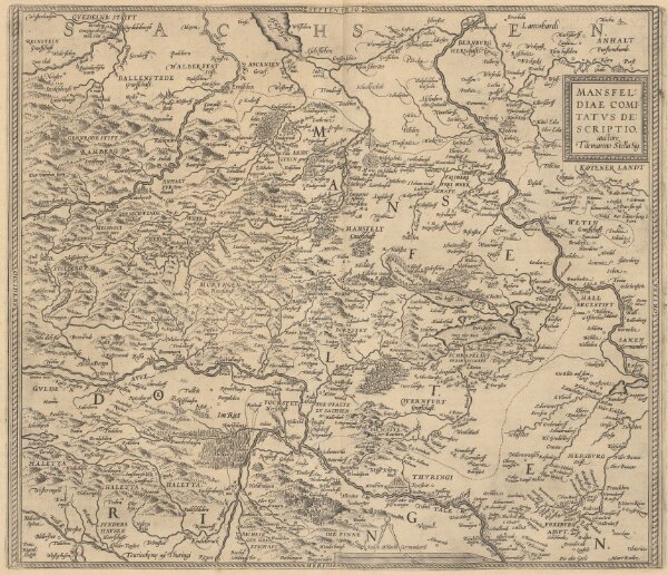 Mansfeldiae Comitatus Descriptio. [Karte], in: Theatrum orbis terrarum, S. 222.