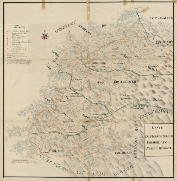 Kartblad 123-2: Carte over det Første Bergenhuusiske Regiments District; versjon 2