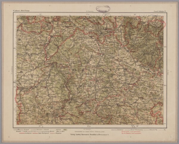 Cassel-Göttingen 72, uit: Special-Karte von Mittel-Europa / nach amtlichen Quellen bearbeitet von W. Liebenow