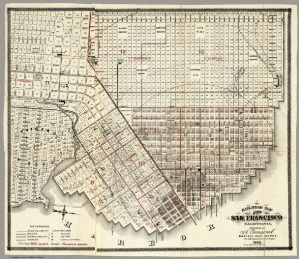 Railroad Map Of The City Of San Francisco California, 1866