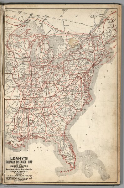 Railway Distance Map of the United States