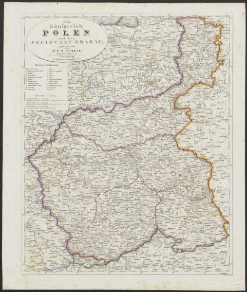 [Neuer Atlas der ganzen Erde nach den neuesten Bestimmungen ... : XXI.] Das Königreich Polen und der Freistaat Krakau