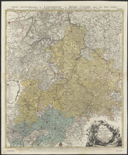 Le Landgraviat de Hesse-Cassel, meridional et septentr. avec une partie de Landgraviat de Hesse-Darmstat et de la Vetteravie avec autres dependences
