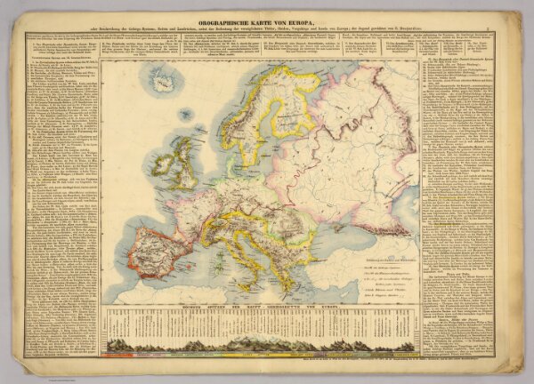 Orographische Karte von Europa.