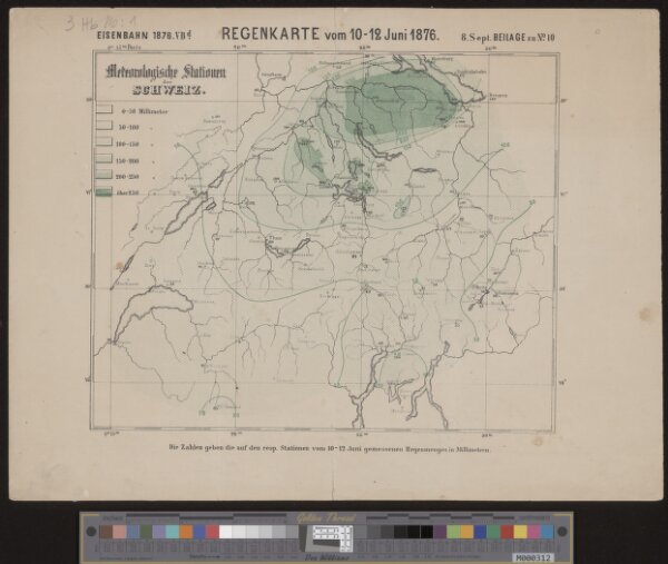 Regenkarte vom 10.-12. Juni 1876
