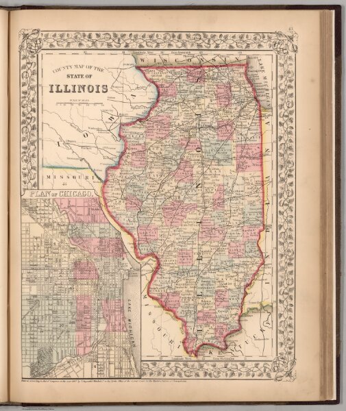 County map of the State of Illinois
