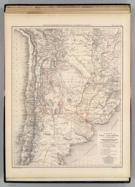 Carte des voyages du Dr. V. Martin de Moussy.