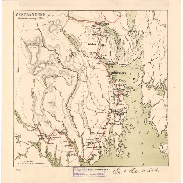 Spesielle kart 23-1: Vestbanerne, Drammen-Laurvig-Skien