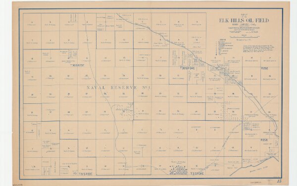 Map of Elk Hills Oil Field Kern County, CA