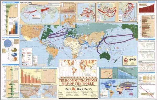 Telecommunications map of the world