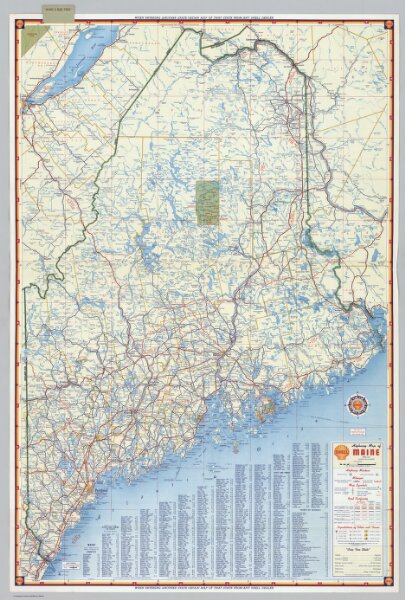 Shell Highway Map of Maine.