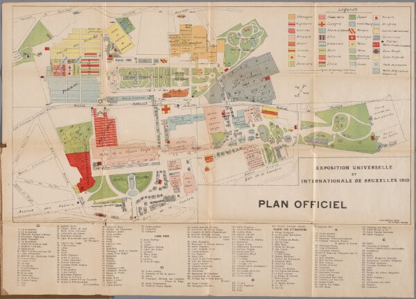 Plan officiel, uit: Exposition universelle et internationale de Bruxelles 1910 : plan officiel