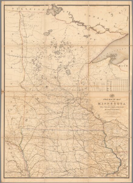 Post Route Map of State of Minnesota.