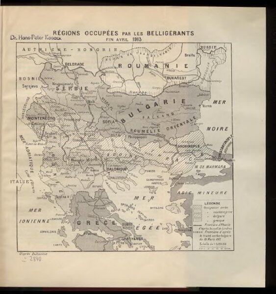 Règions occupèes par les belligèrants fin avril 1913
