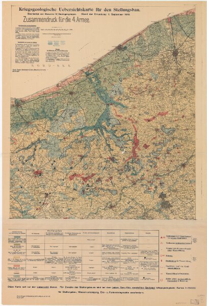 Kriegsgeologische Uebersichtskarte für den Stellungsbau : Zusammendruck für die 4. Armee