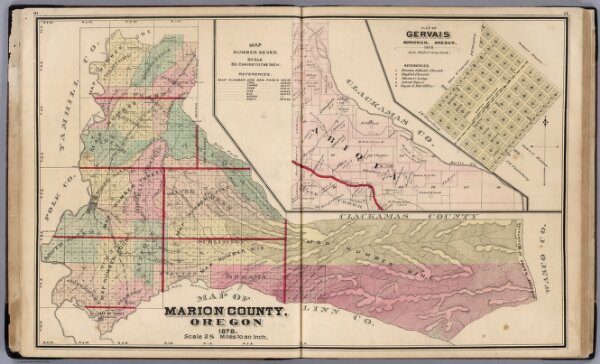 Map Number Seven.  Map of Marion County, Oregon, 1878.  (inset) Map of Gervais, Marion, Co. Oregon.  1878.