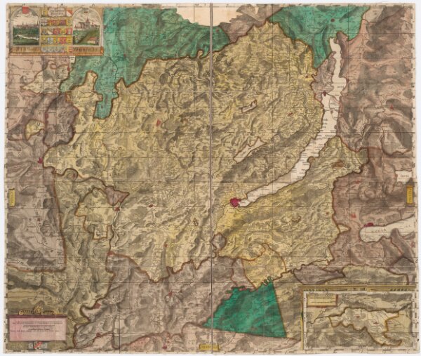 Karte des Kantons Zürich, samt Herrschaft Sax und Forstegg, mit Einteilung der Vogteien