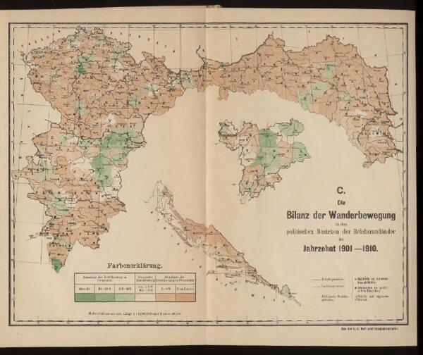 Die Bilanz der Wanderbewegung in den politischen Bezirken der Reichsratsländer im Jahrzent 1901 – 1910