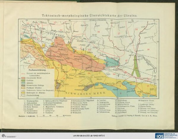 Tektonisch-morphologische Übersichtskarte der Ukraina