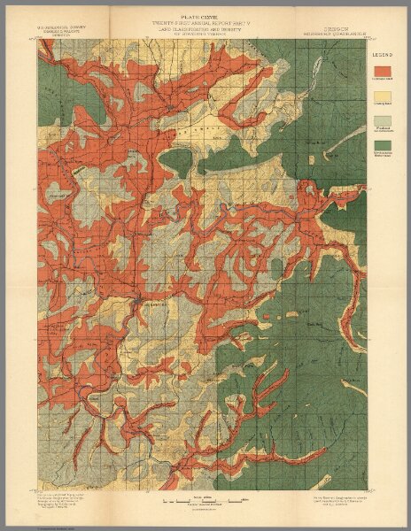 Plate CXXVIII.  Roseburg Quadrangle, Oregon, Land Classification and Density of Standing Timber.