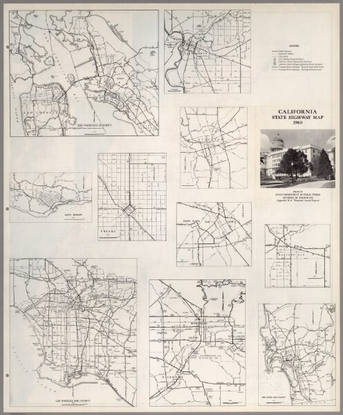 (Verso)  State Highway Map, California, 1960.